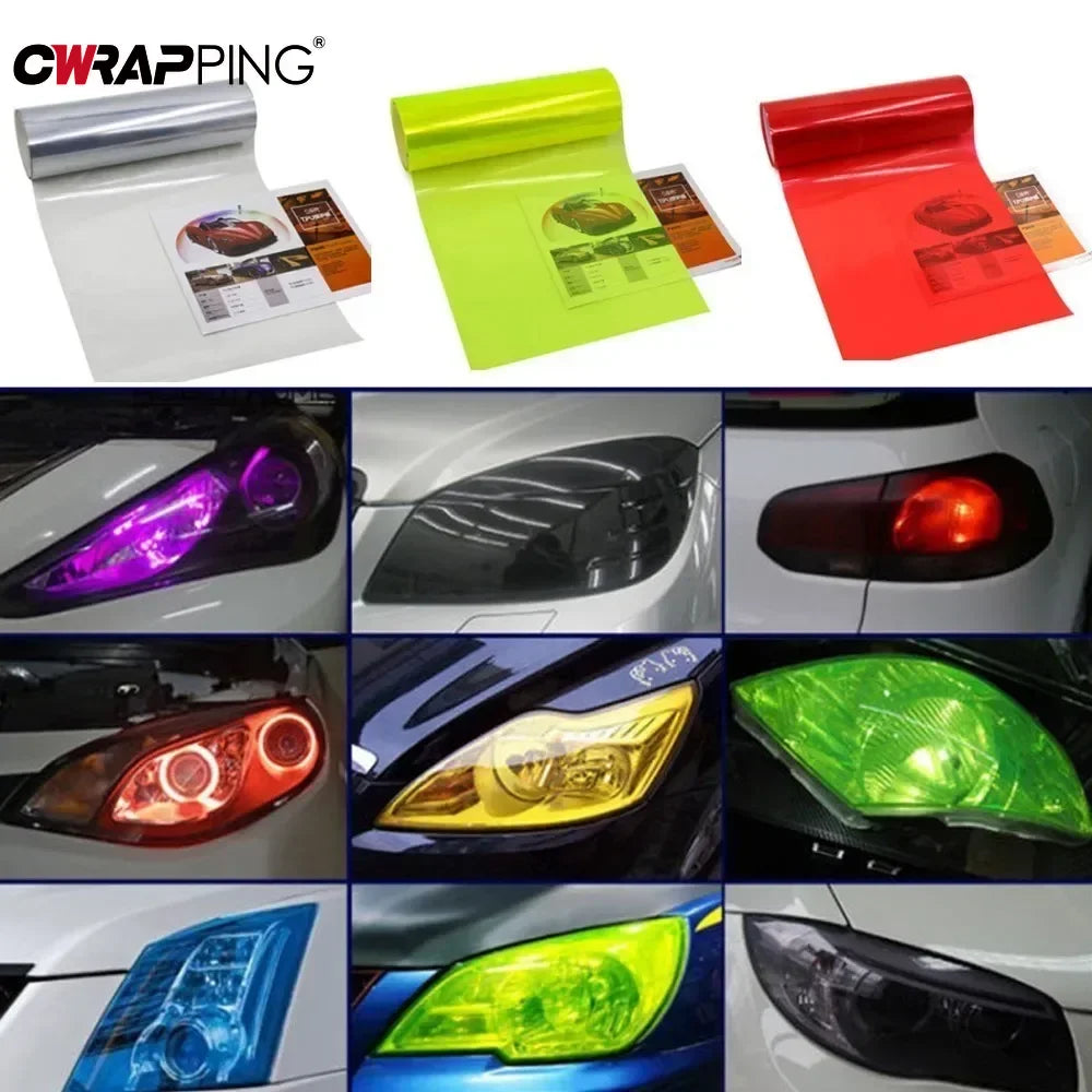 Car Fog Light Headlight Taillight Tint Vinyl Film Sheet Sticker Scratch Resistant Auto Body Film Cover Tunning Car Accessories Car Mobile World
