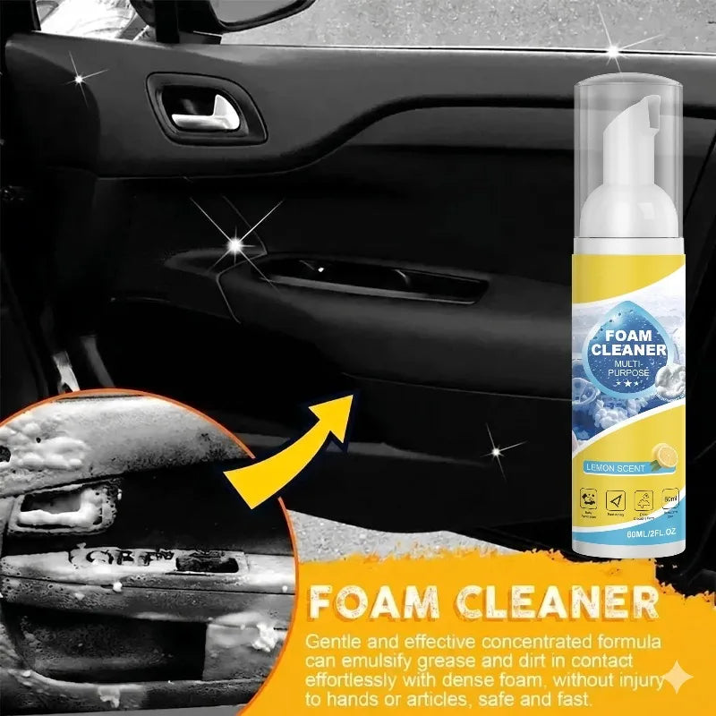 Multipurpose 2-in-1 Foaming Car Seat Cleaner Fabric Stain Eliminator removes tough grime without full washing