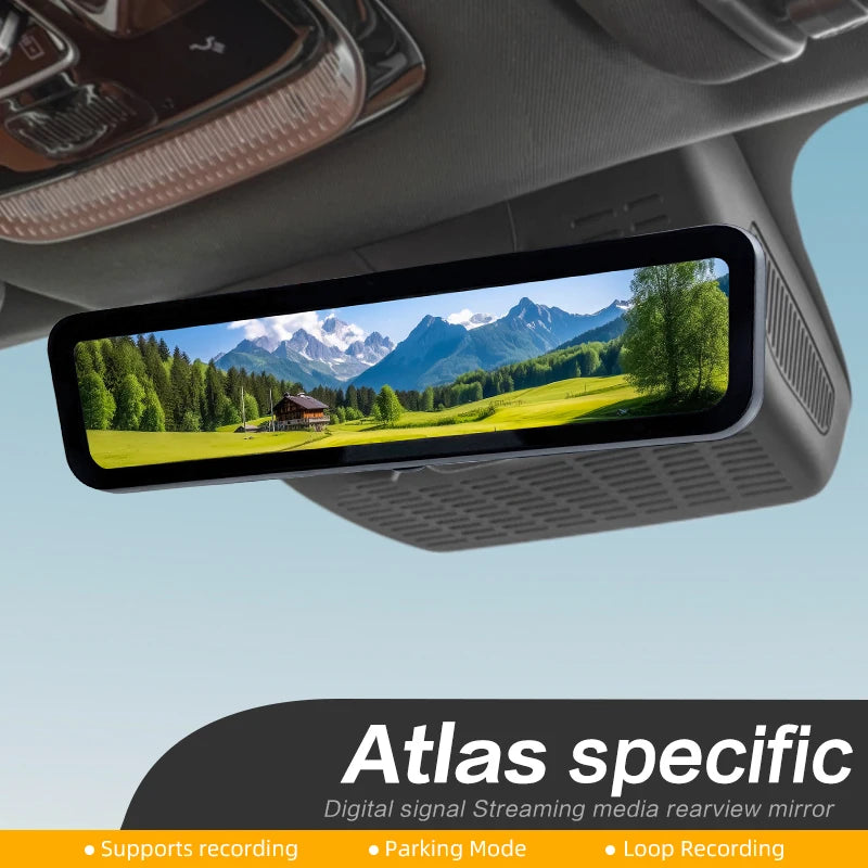 For Geely Atlas Streaming Media Rearview Mirror Recorder Digital Signal High-Definition Night Vision Monitoring