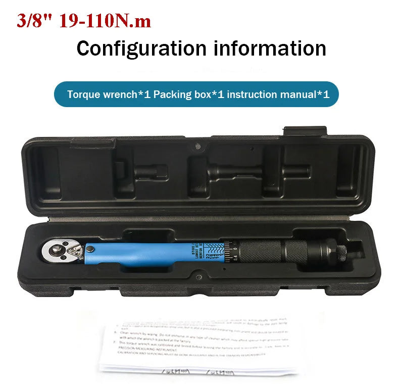 5-60/19-110/10-140N.m Torque Wrench 3/8” Bidirectional preset torque wrench professional bicycle motorcycle car repair tool