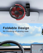Hipacool Car Cooling Clamp Fan 2000mAh USB Rechargeable Fan Burshless Cooler 900° Rotatable Portable Cooling Tool Car Electronic CM World