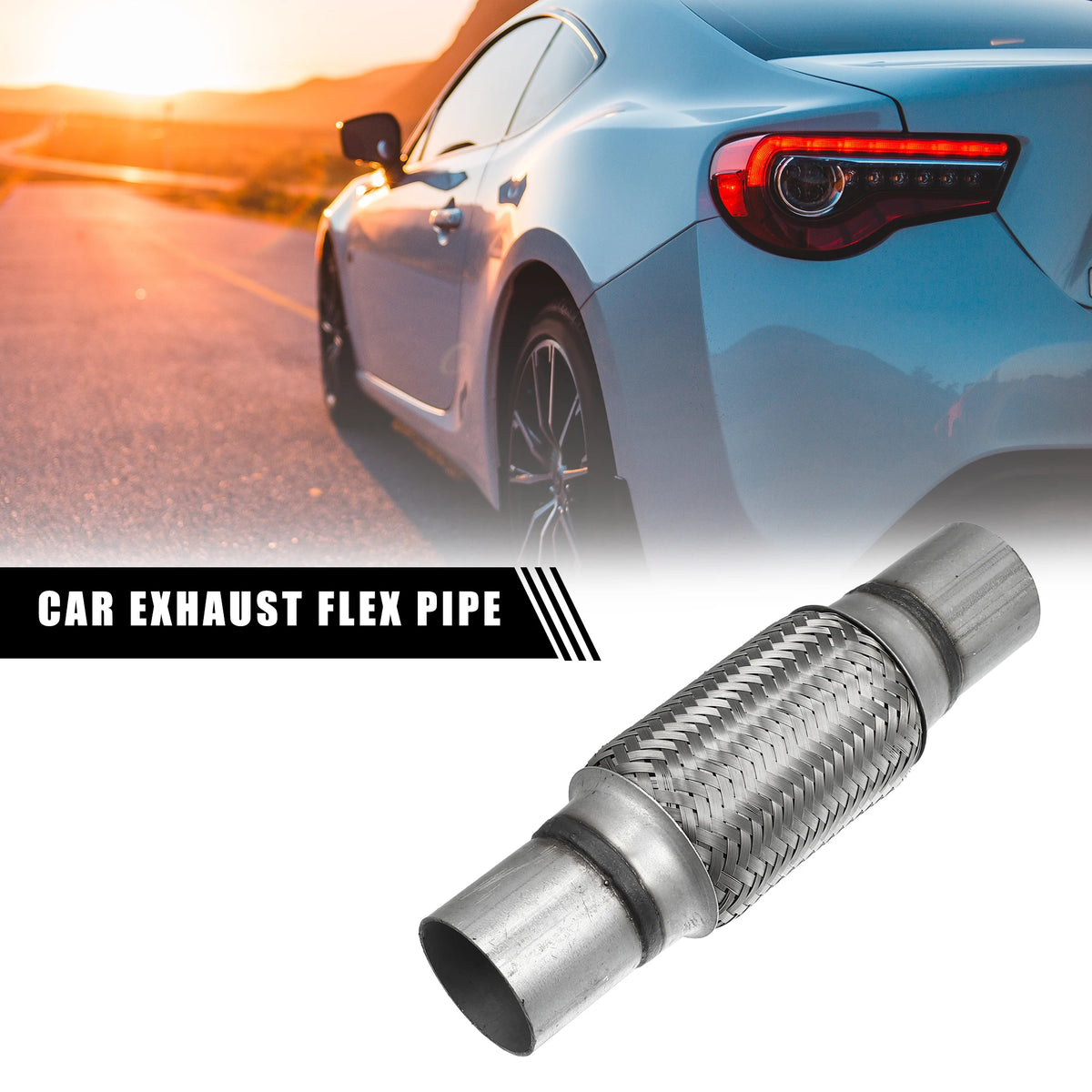 UXCELL 51x55x252mm 51x57x150mm 58x63x250mm Car Exhaust Tube Telescopic Flexible Stainless Steel Muffler Pipe Connector