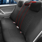AUTOKING Car Seat Covers Tire Texture Press Breathable Fabric Seat Covers for Car 3 Zipper for Rear Seat Backrest CM World