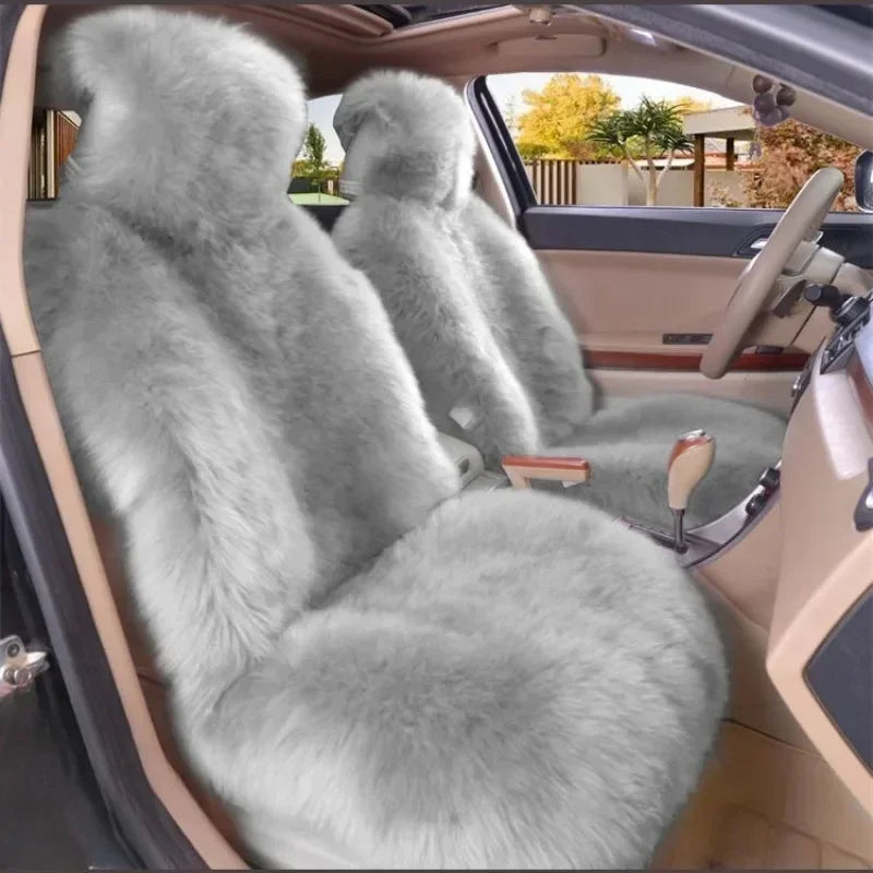 1PC Warm Plush Car Seat Cushion, Universal Long Wool Fur Car Front Seat Protect Cushion Mat, Car Seat Covers Auto Accessories