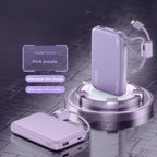 Hot 20000mAh Power Bank 66W Fast Charging Built in Cables Powerbank for IPhone Xiaomi Huawei Samsung External Spare Battery