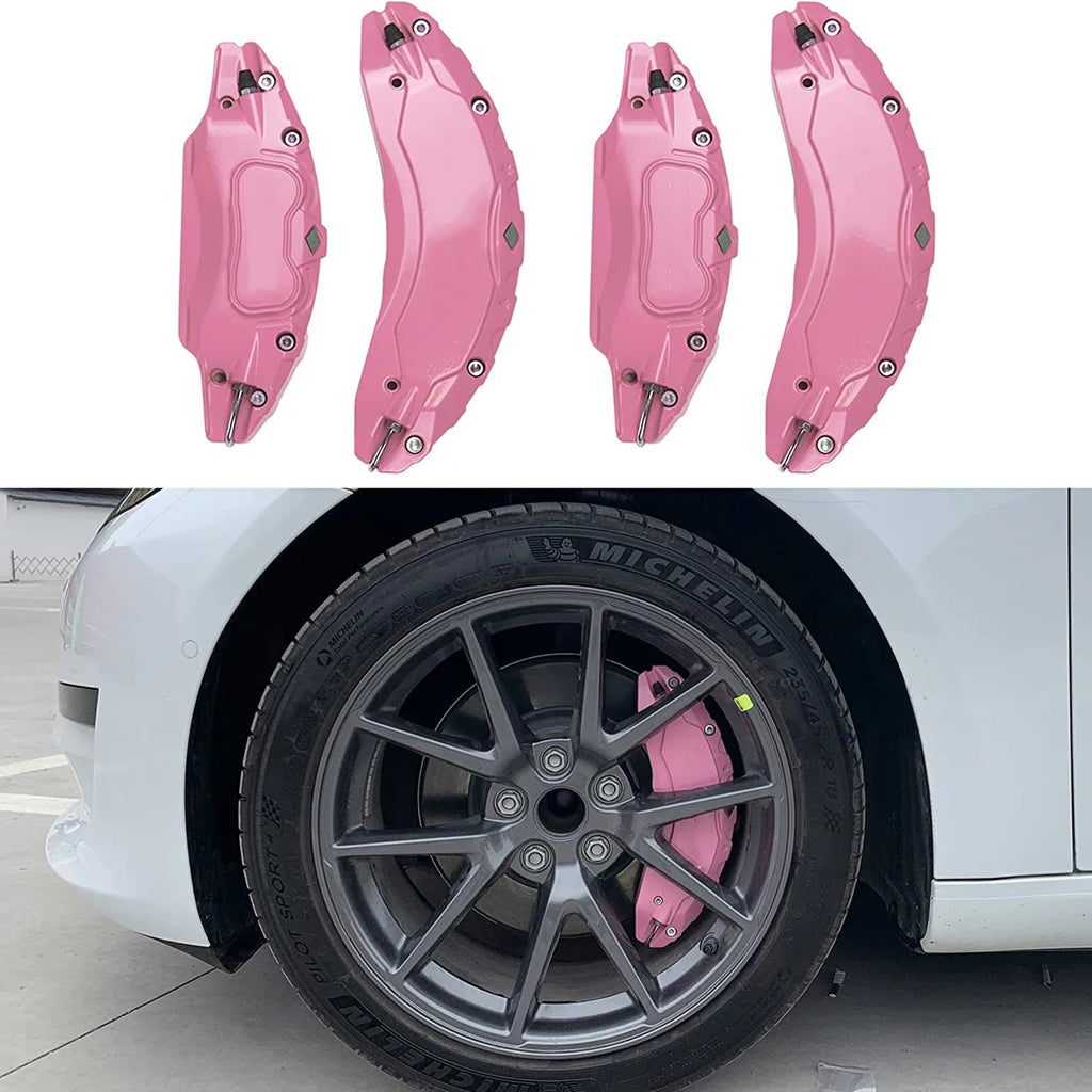 For Tesla Model 3 Brake Caliper Covers 2017 2018 2019 2020 2021 2022 2023 4pcs 18 19in wheel cover with Stickers(not fit 3 2024) CM World