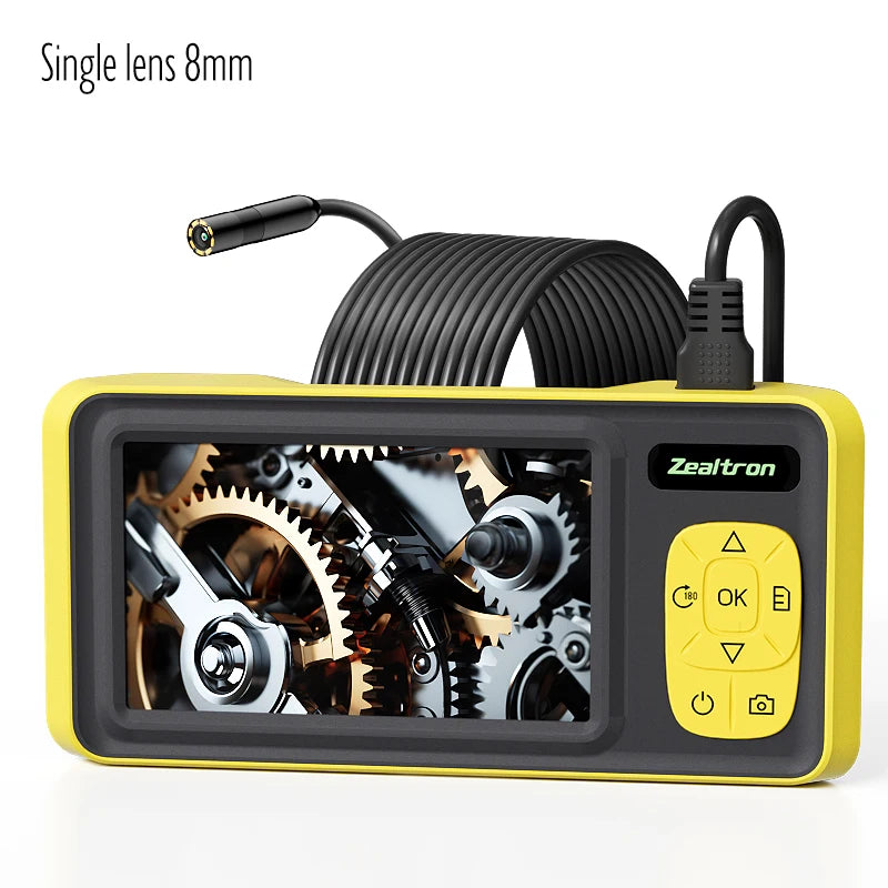  1-15m 1080P Industrial Endoscope 4.3'' IPS Screen Detachabe Design, IP67 Borescope Autofocus 8mm Lens 1920P for Inspection Car