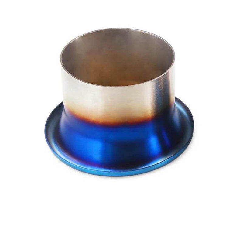 Burnt Blue Stainless Steel Turbo Intake Horn Velocity Stack, Universal Racing Cold Air Funnel 3/3.5/4 In Car Intake Decor Mouth