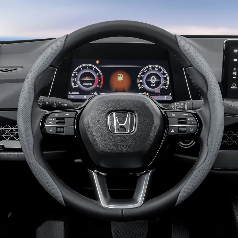 Suitable for Honda's Breathable Holes Leather Steering Wheel Cover Segmented Quick Release Design Non-Slip and Durable Civic Fit 8Th Gen 8 City Accord 9 10 Vezel Freed Breeze 7 Jade Shuttle Xrv Crosstour Insight Stream CM World