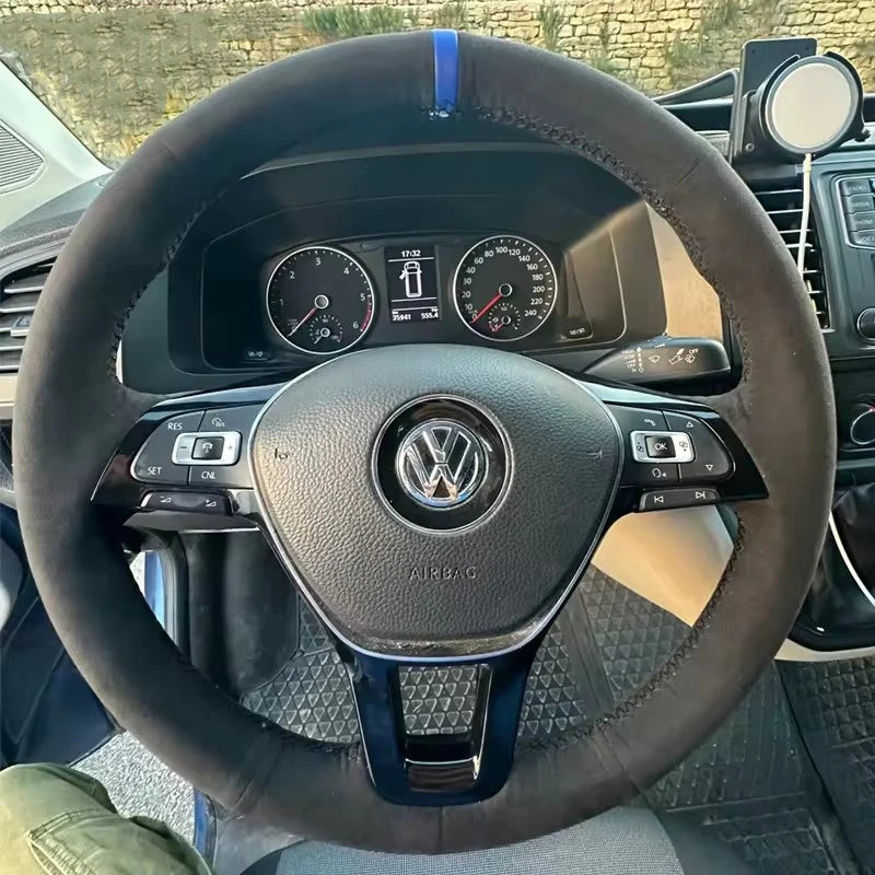Car Steering Wheel Cover For Volkswagen VW Amarok T6 California Caravelle Kombi Multivan Transporter Golf Mk7 Sharan Polo Jetta CM World