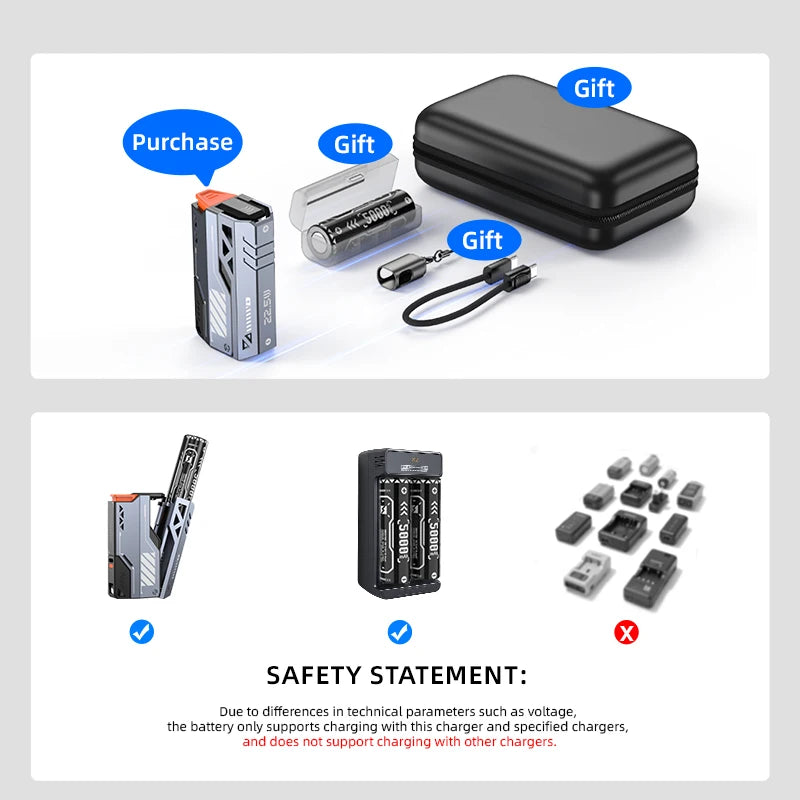 VYVYLABS 30000mAh Detachable CCC Power Bank Fast Charger 22.5W Wireless Portable Charger 21700 PowerBank For iP 17 Spare Battery Car Mobile World