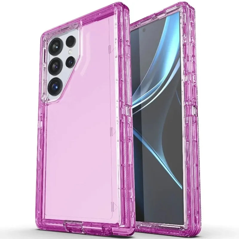 Heavy Duty 3IN1 Armor Case For Samsung Galaxy S26 S25 S24 S23 S22 Ultra Plus Military Grade PC Clear Anti-Drop Protection Cover Car Mobile World