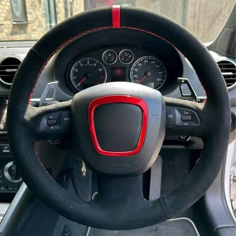 Non-Slip Suede Car Steering Wheel Cover Braid For Audi A3 8P Sportback A4 B8 Avant A5 8T A6 C6 A8 D3 Q7 8R Q5 4L S4 S3 CM World