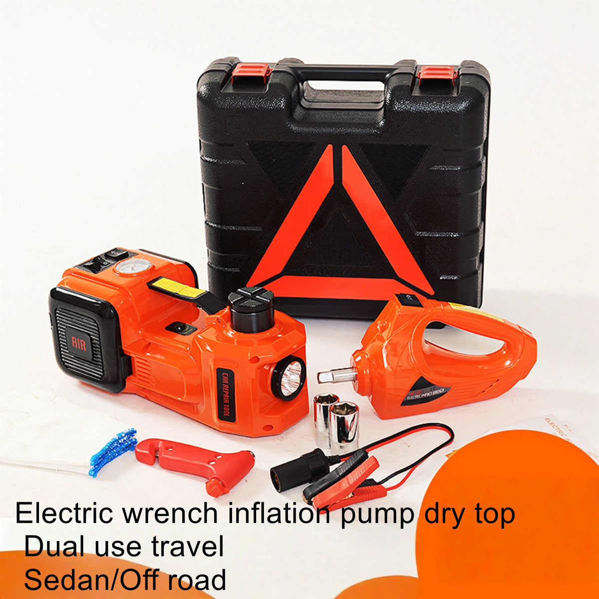 12V multifunctional electric hydraulic jack for vehicles, car repair tools, horizontal inflation pump, electric wrench