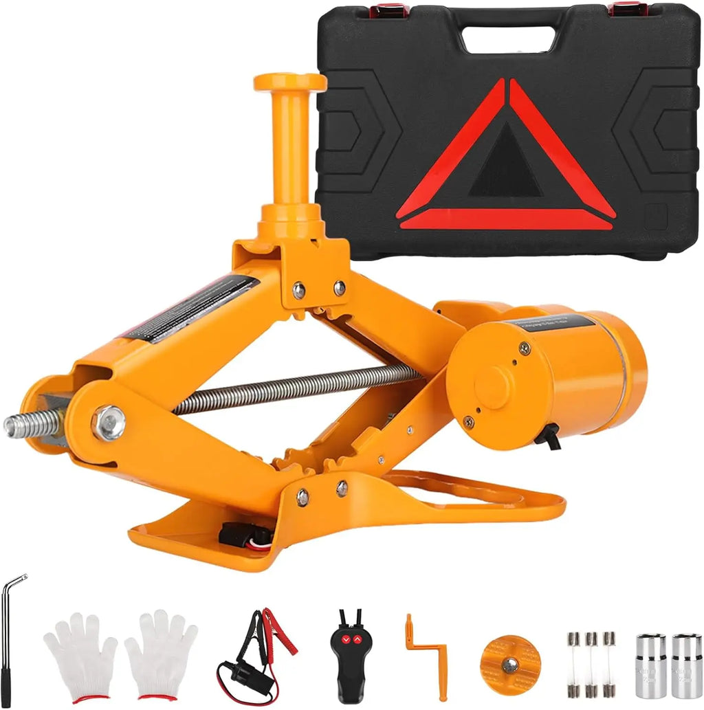 3Ton 12V Electric Scissor Car Jack Kit, Portable Auto Lift with 17.7" Range for SUV/Sedan CM World