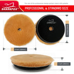 Sharkfox 5/6Inch High Density Lambs Woollen Polish buffing Pad Wool Polishing Pad for Car Polisher Wool Pad