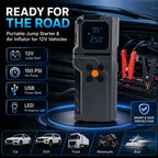 Car Jump Starter Power Bank Portable Air Pump Tire Air Compressor Car Battery Emergency Boosters Starting Device with LED Light