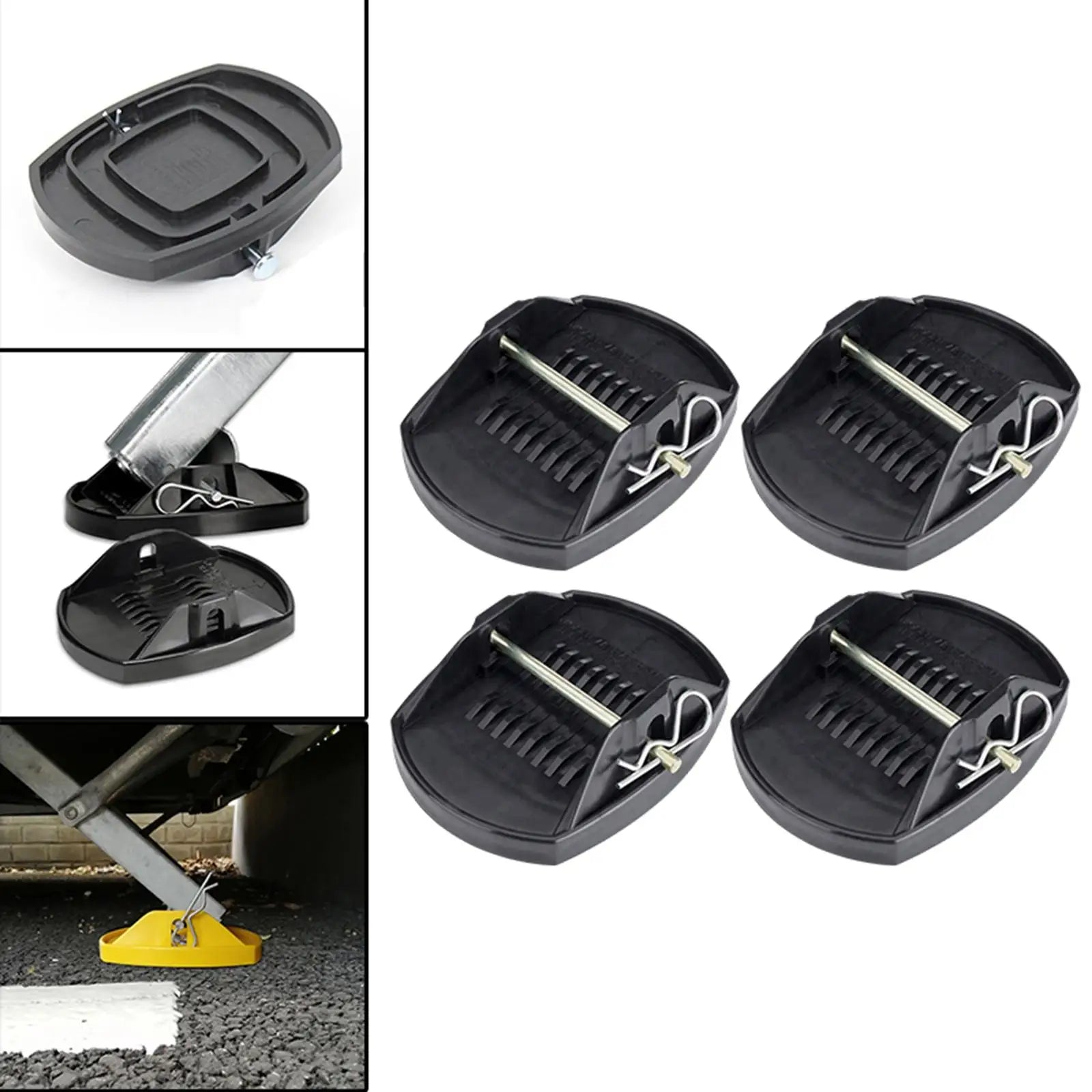 4x Universal Caravan Pads/ Anti Sag Leveller Accessories Outrigger Lift Pad Support Stand/ Fits for Trailers RV CM World