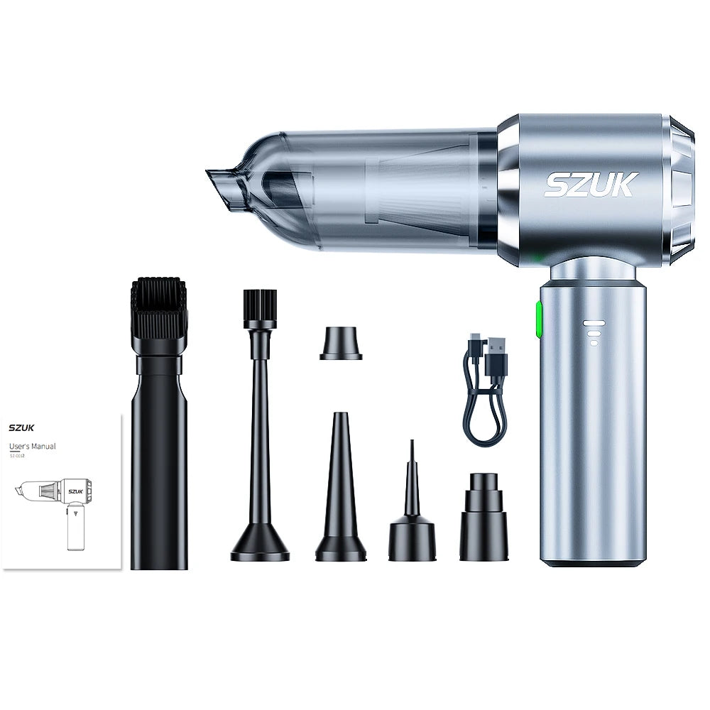 SZUK 180000PA Car Vacuum Cleaner Mini Powerful Cleaning Machine Strong Suction Handheld for Car Wireless Portable Home Appliance CM World