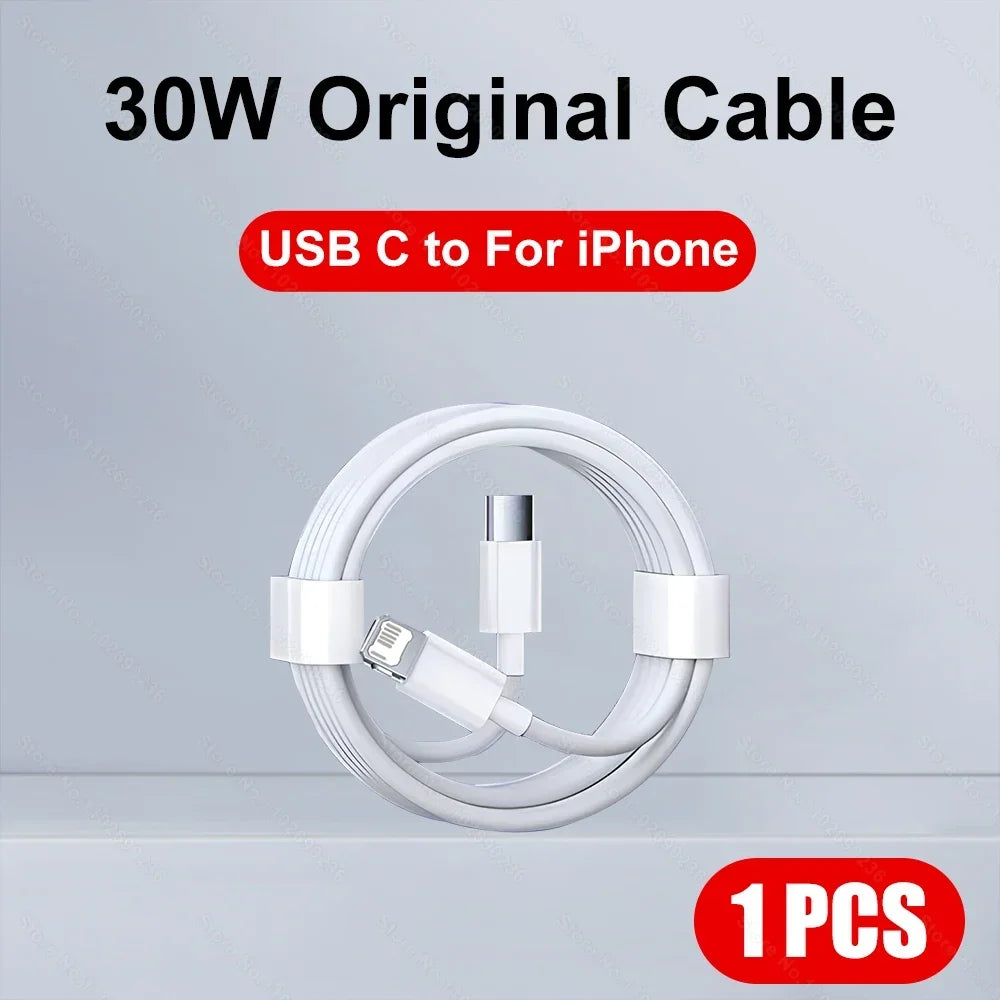 5-1pcs 30W Fast Charging Cable For  iPhone 13 12 11 14 Pro Max Mini USB C Cable For X XR XS MAX 7 8 14 Plus 6 Accessories