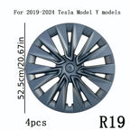 For Model Y 2024 2023 2022 2019-2025 19 Inch Wheel Hub Cap Replacement Decorative Rim Protector Guard Full Cover  Styling Parts