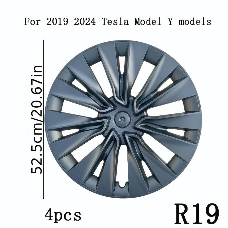 For Model Y 2024 2023 2022 2019-2025 19 Inch Wheel Hub Cap Replacement Decorative Rim Protector Guard Full Cover  Styling Parts