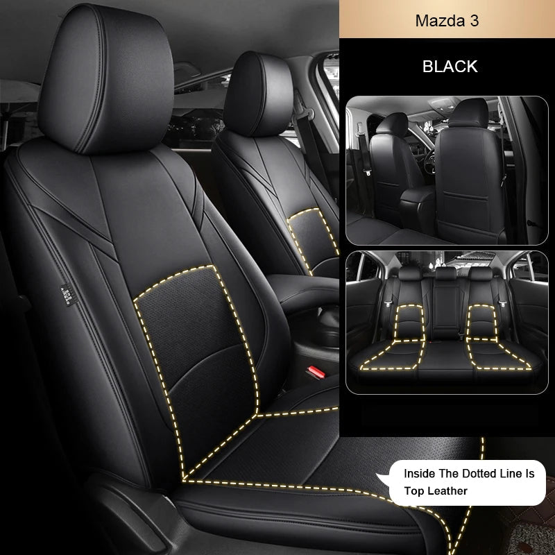 For Mazda 3 6 CX-5 CX-30 Custom Fit Car Seat Covers Accessories Full Covered Top Quality Leather Full Set 2 Rows 5 Seat CM World