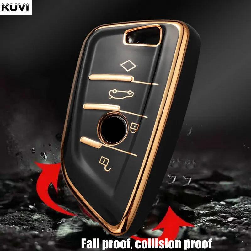 Kuvi TPU Car Remote Key Case Cover Shell Fob For BMW X1 X3 X4 X5 X6 F15 F16 G30 3 5 7 Series G11 F48 Accessories Keychain CM World