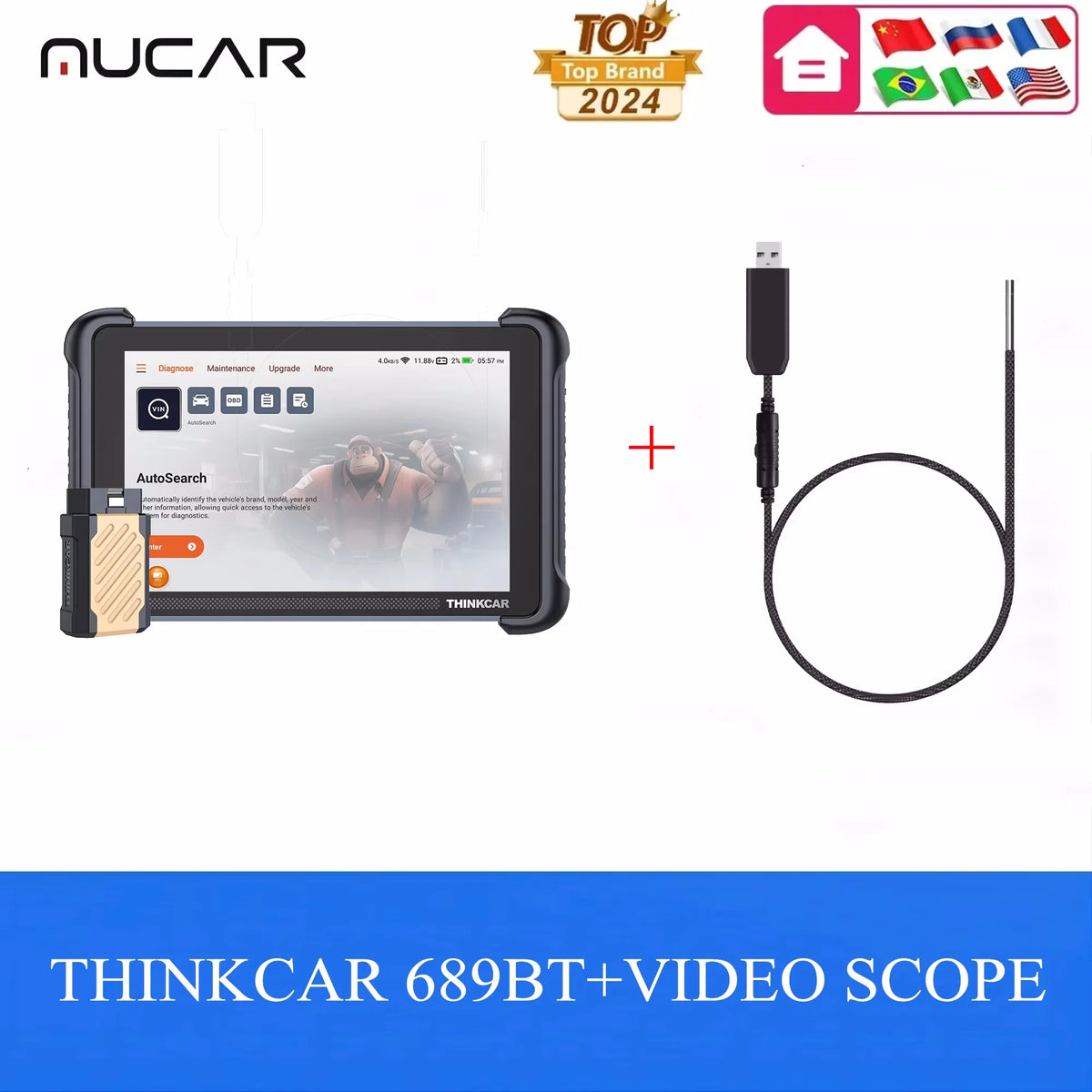 THINKCAR Thinkscan 689BT Diagnostic Tools Full System Automotive Scanner Lifetime Free Support ECU Coding CANFD DOIP Scan Tools