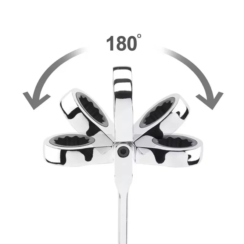 6Pcs/set Flexible Ratchet Combination Wrench Kit Metric Flex Head Gear Ring Spanner Car Repair Tools