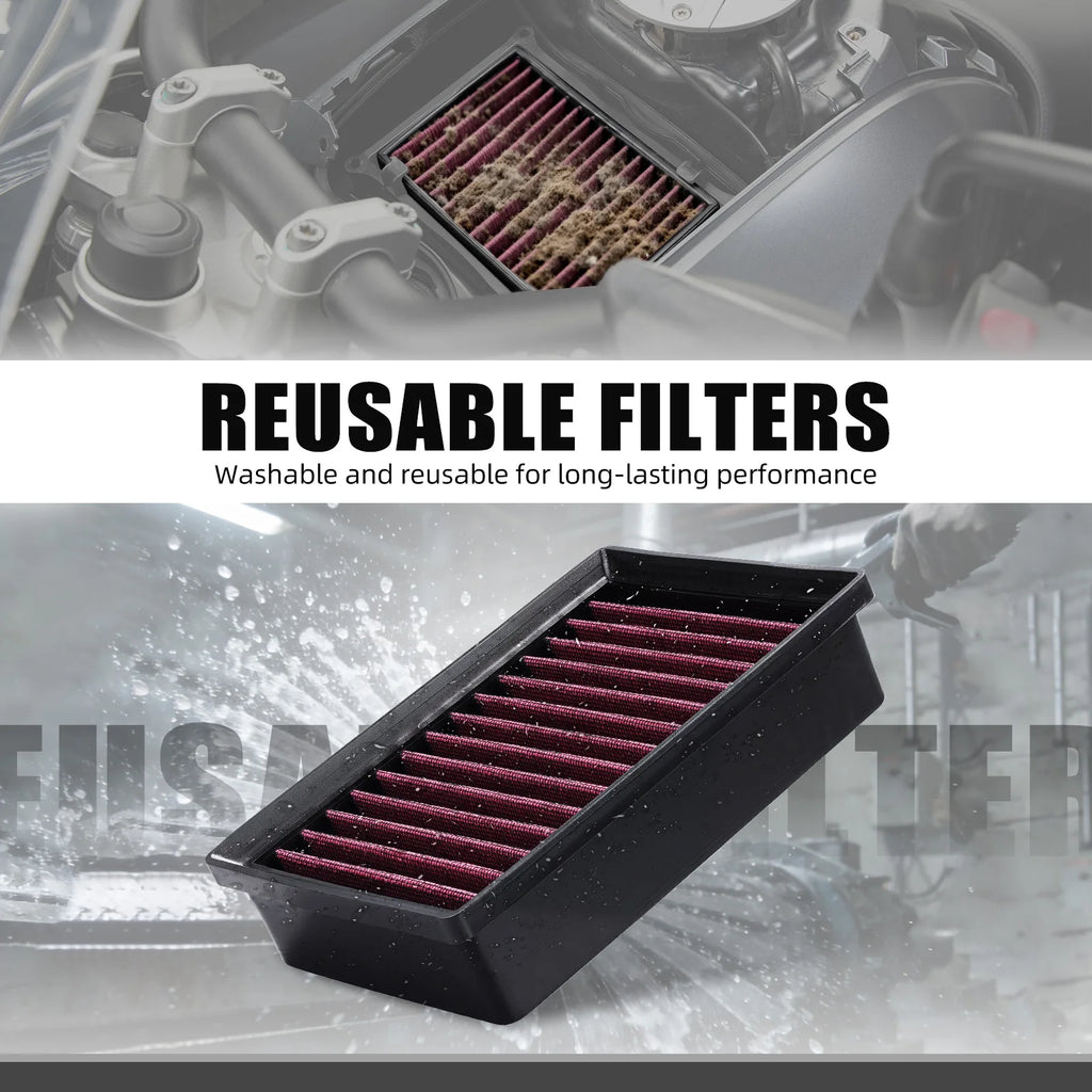 NICECNC High Flow Air Filter For BMW R1250GS /Adventure R1250 R/RS/RT 2018-2024 R1200GS LC GSA R1200 R/RS/RT/ LC 2013-2018 CM World