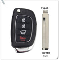 10pcs Shell Flip Remote Key Case Fob 4 Button For Hyundai Mistra Santa Fe Sonata Tucson Accent I30 I40 IX45 TOY40/TOY20R/HYN14 CM World