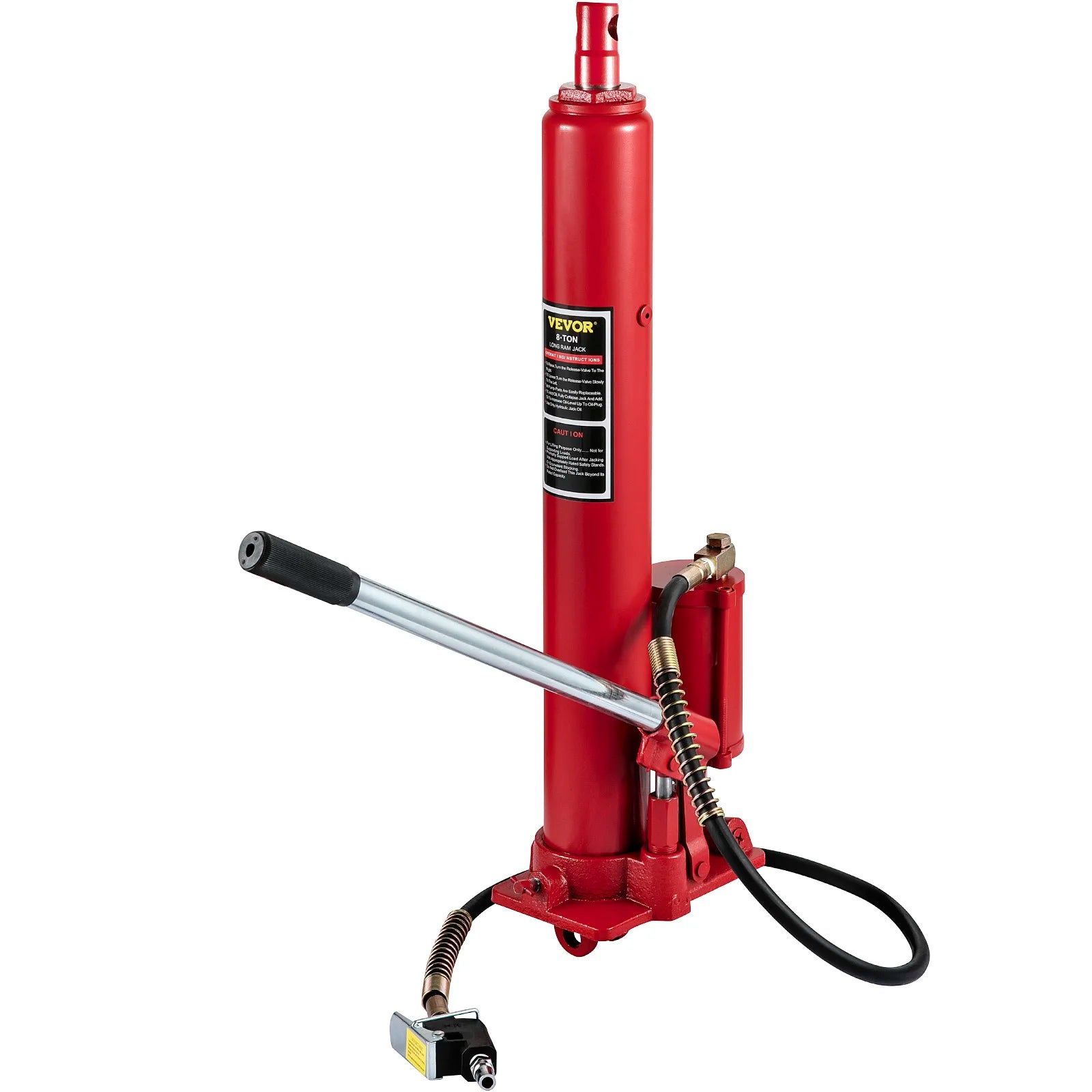 SucceBuy Hydraulic/Pneumatic Long Ram Jack 8 Tons/17363lbs Capacity with Single Piston Pump and Clevis Base Manual Cherry Picker CM World