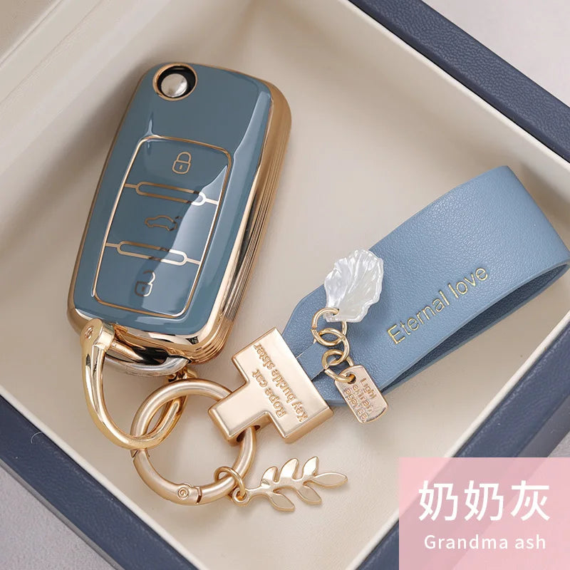 New TPU Car Key Case Cover Protect Shell Bag For VW Volkswagen Polo Tiguan Passat Golf Jetta Beetle Lavida Skoda Octavia A5 CM World