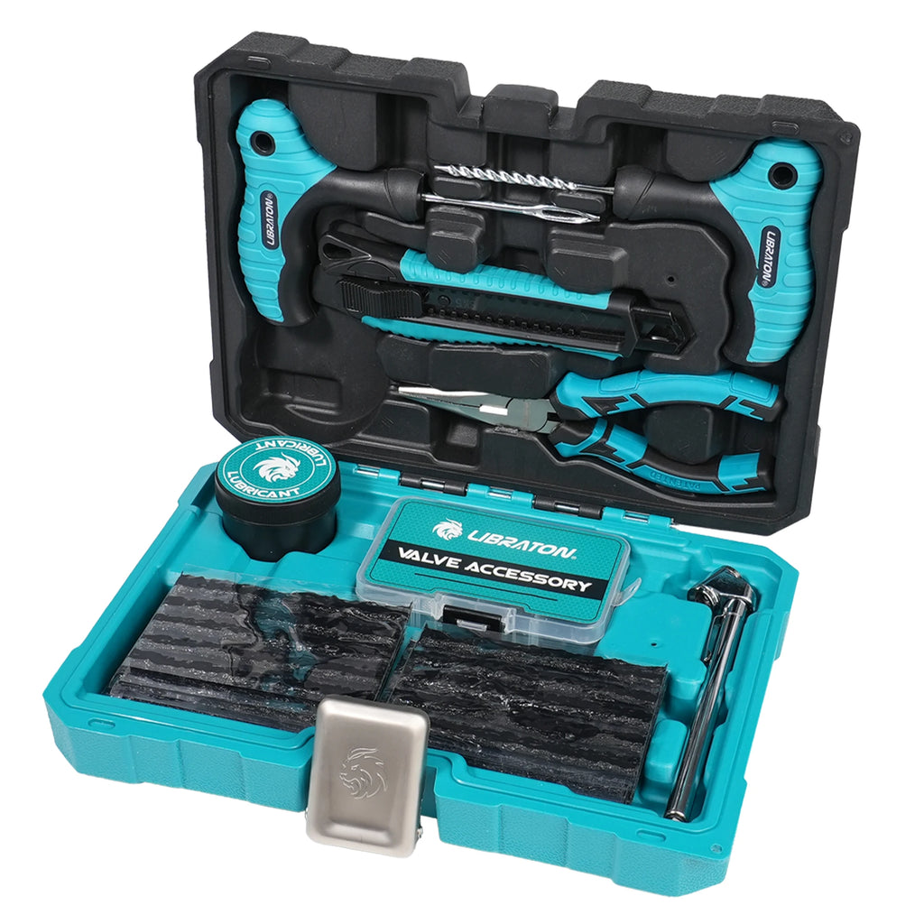 Libraton 78PCS Tire Repair Kit Heavy Duty Professional Tire Plug Kit Repair Tools For Fix Car, Motorcycle, SUV, Truck Tire Plug CM World