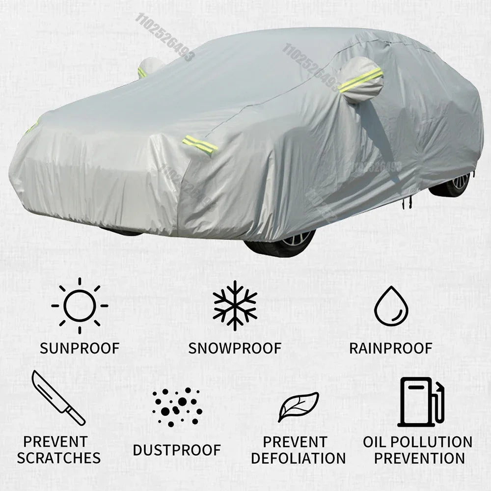 Car Cover Outdoor Protection Full Car Covers Waterproof Sunshade Snow Cover Anti UV Universal For Sedan Amagi CM World