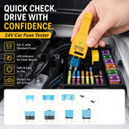 2 in 1 Car Fuse Tester Puller Tool, Portable Automotive Blade Fuse Checker with LED Indicator, Fuse Removal Tool for Auto Repair