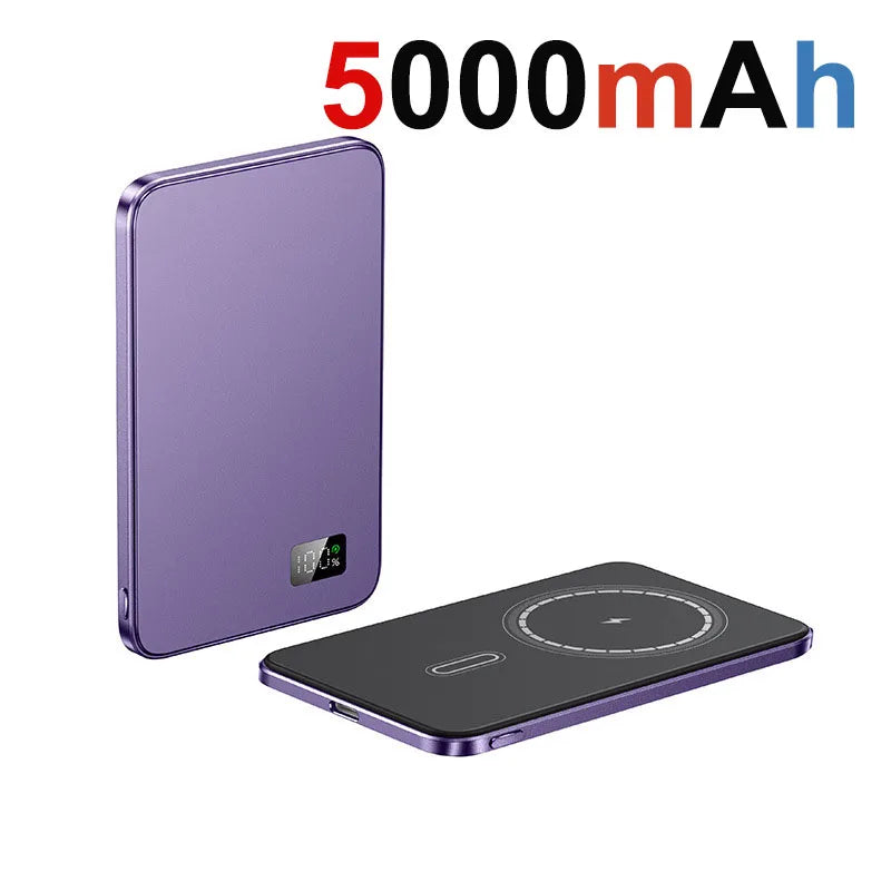 10000mAh Thin Magnetic Wireless Power Bank PD20W Fast Charging Portable External Battery 5000mAh for Magsafe For iPhone Samsung Car Mobile World