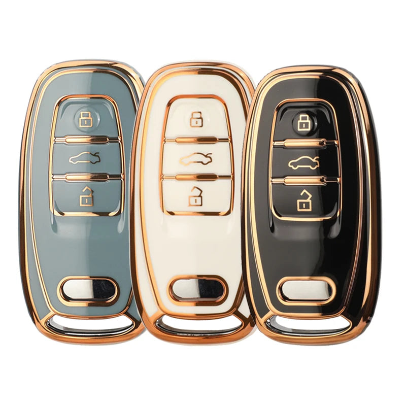 jingyuqin Remote Car Key TPU Cover Case Shell Holder Keychain For Audi A4 S4 B7 B8 A6 A5 A7 A8 Q5 S5 S6 Q3 Q7 Protector CM World