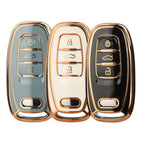 jingyuqin Remote Car Key TPU Cover Case Shell Holder Keychain For Audi A4 S4 B7 B8 A6 A5 A7 A8 Q5 S5 S6 Q3 Q7 Protector CM World