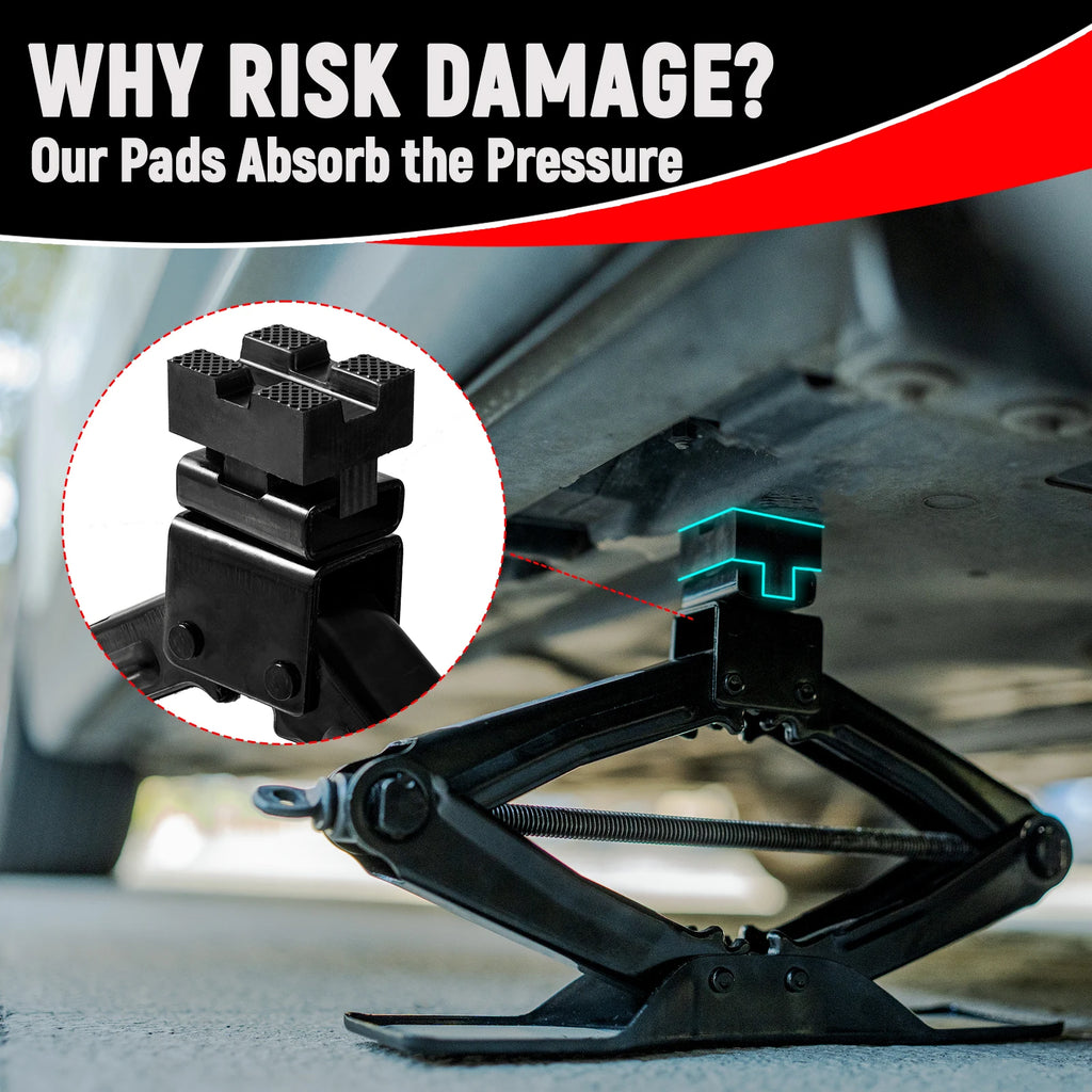 Universal Rubber Pinch Weld Jack Pad Adapter for Scissor Jack Lift Protects Undercarriage Prevents Scratches Car Kit CM World