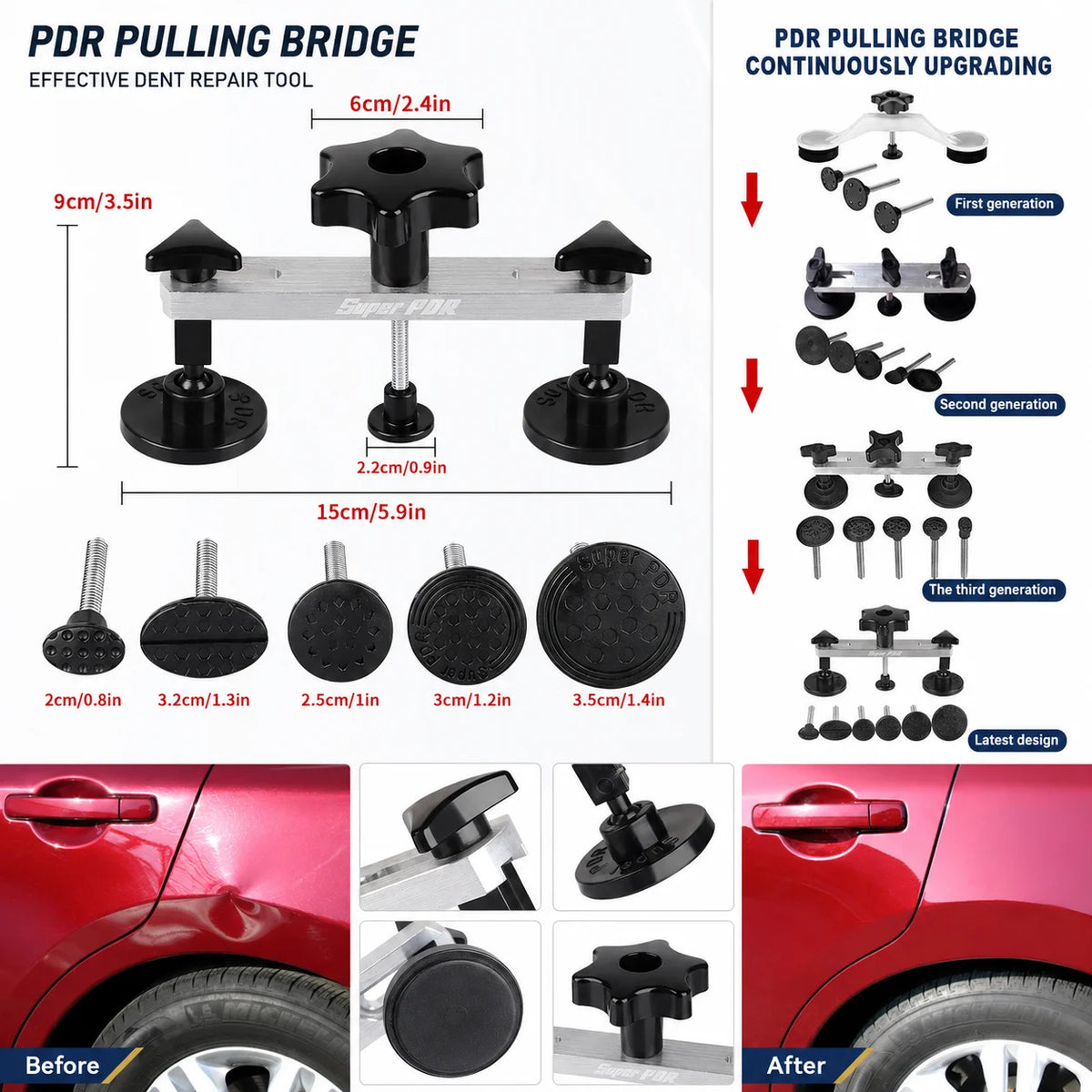 PDR Tool Car Paintless Kit Dent Puller Lifter Repair Removal Hail Tabs Glue Gun Remover for Car Dent Repair Kit