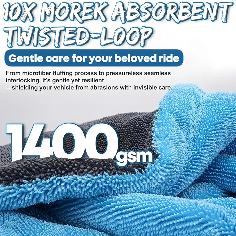 Large Car Wash Towel Microfiber Quick Drying Super Absorbent Window Cleaning Thicken Detailing Rags for Car