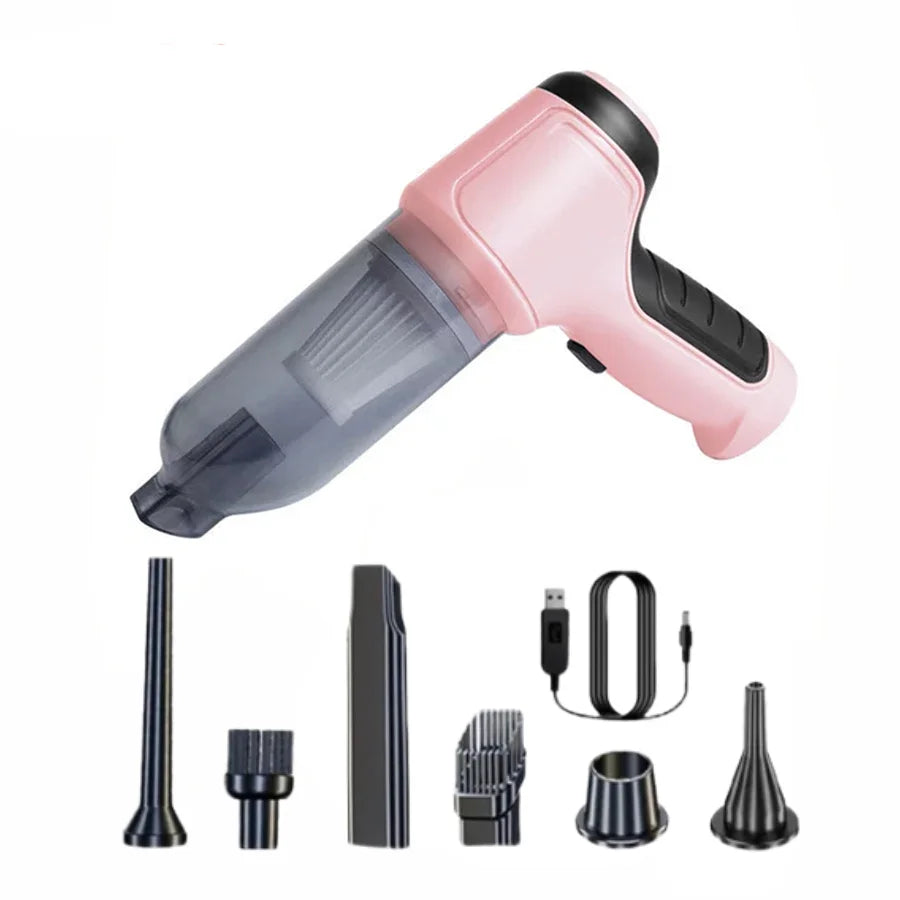 Car Vacuum Cleaner Strong Suction Cleaning Mini Machine Wireless Portable Handhled Blower Machine Air Duster for Home Appliances CM World