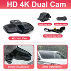 Dash Cam for Mercedes Benz E Class W213 S213 C238 Facelift 2020~2023, 4K Car DVR Video Recorder Control by APP, Dashcam 2160P