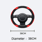 Universal Car Steering Wheel Cover Carbon Fiber Leather Embossed Car Handle Cover Suitable For Car Steering Wheels Men Women CM World