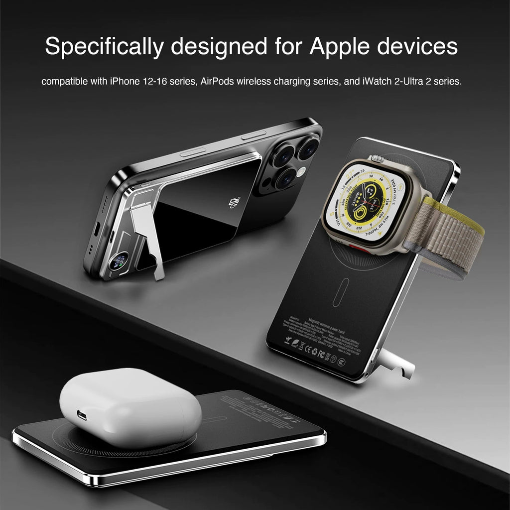 10000mAh Ultra Slim Power Bank for MagSafe,Magnetic Wireless 20W Fast Charging Portable Battery For iPhone Samsung Xiaomi iWatch Car Mobile World