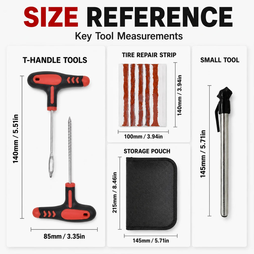 132Pcs Car Motorcycle Tire Repair Kit Puncture Plug Tools Tyre Puncture Emergency for Tire Strips Stirring Glue Repair Tool Kit