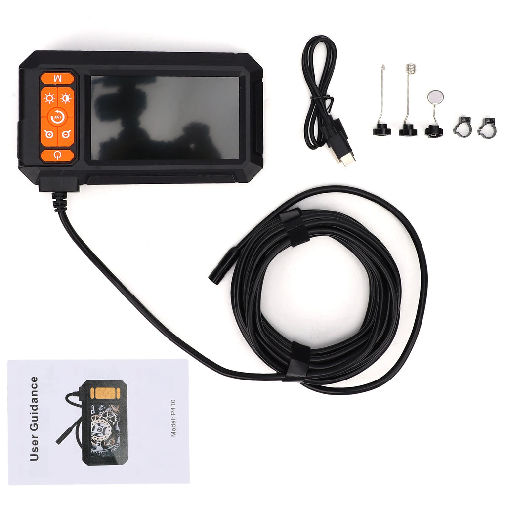 Industrial Endoscope 1080P Digital Borescope Inspection Camera 8mm IP67 Water-tight Sewer Camera with 4.3"  Screen 8 LED Lights