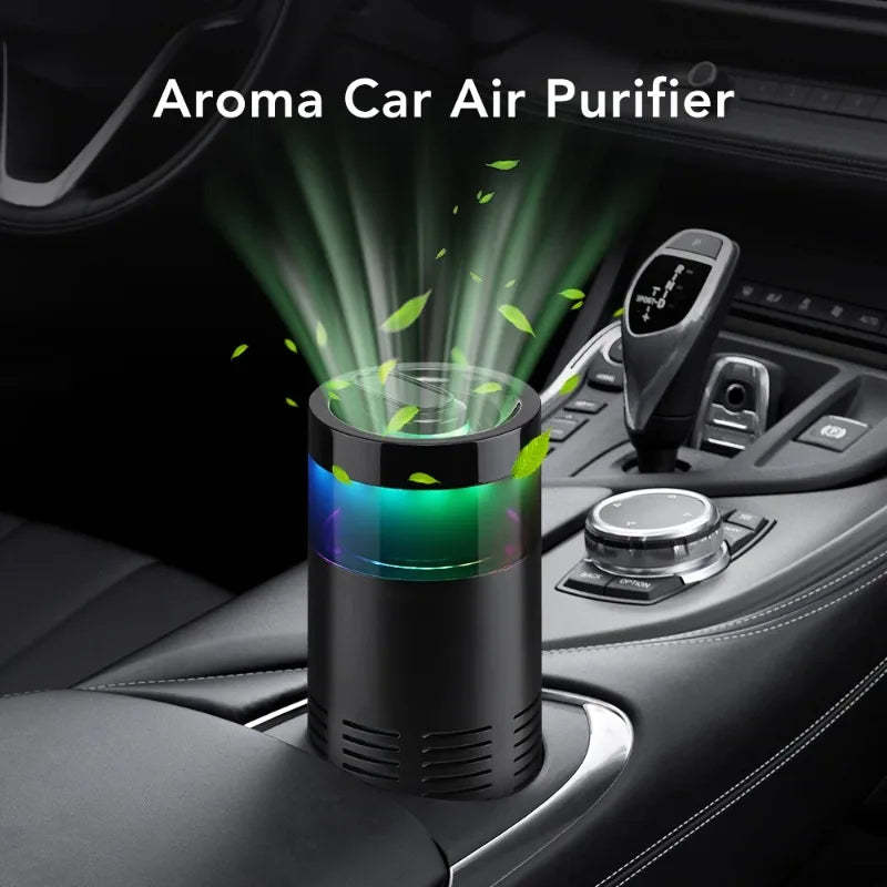 Mini Car Air Purifier Eliminate Pet/Smoke Odor Purification Ionizer Gift Aroma Stick Negative Ion Air Freshener  Ambient Light CM World
